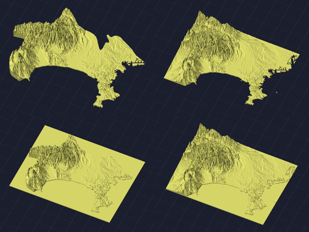 【3Dプリント】47都道府県 立体地形モデル STLデータ4種類地形模型TERRAIN JAPAN
