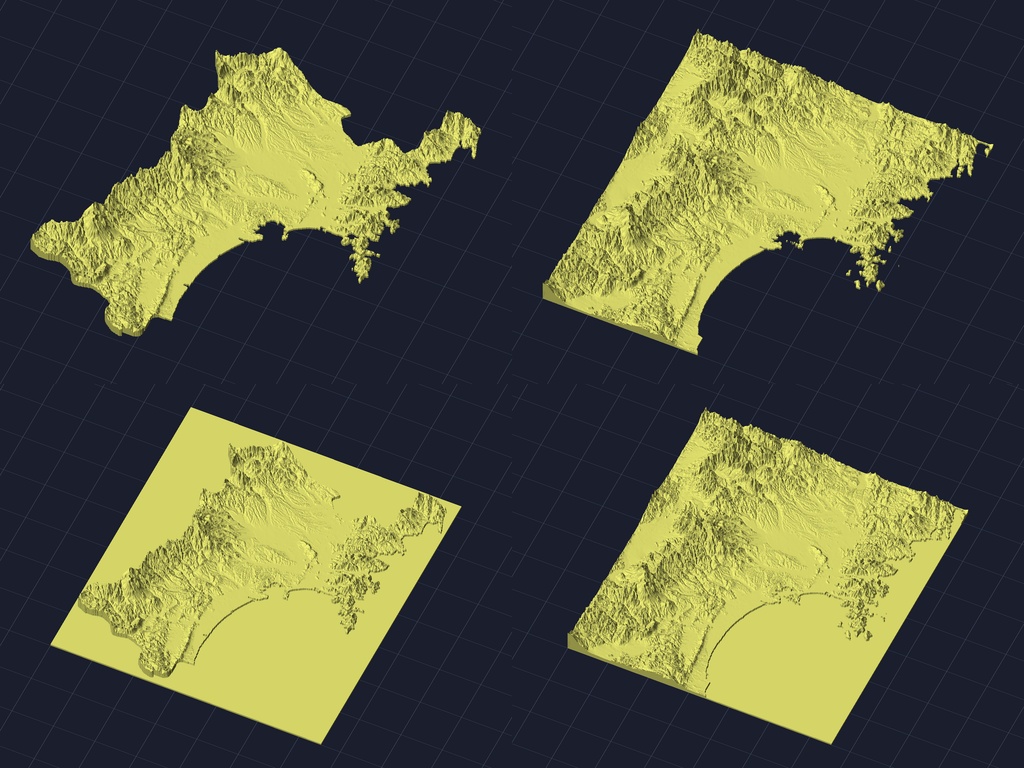 【3Dプリント】47都道府県 立体地形モデル STLデータ4種類地形模型TERRAIN JAPAN