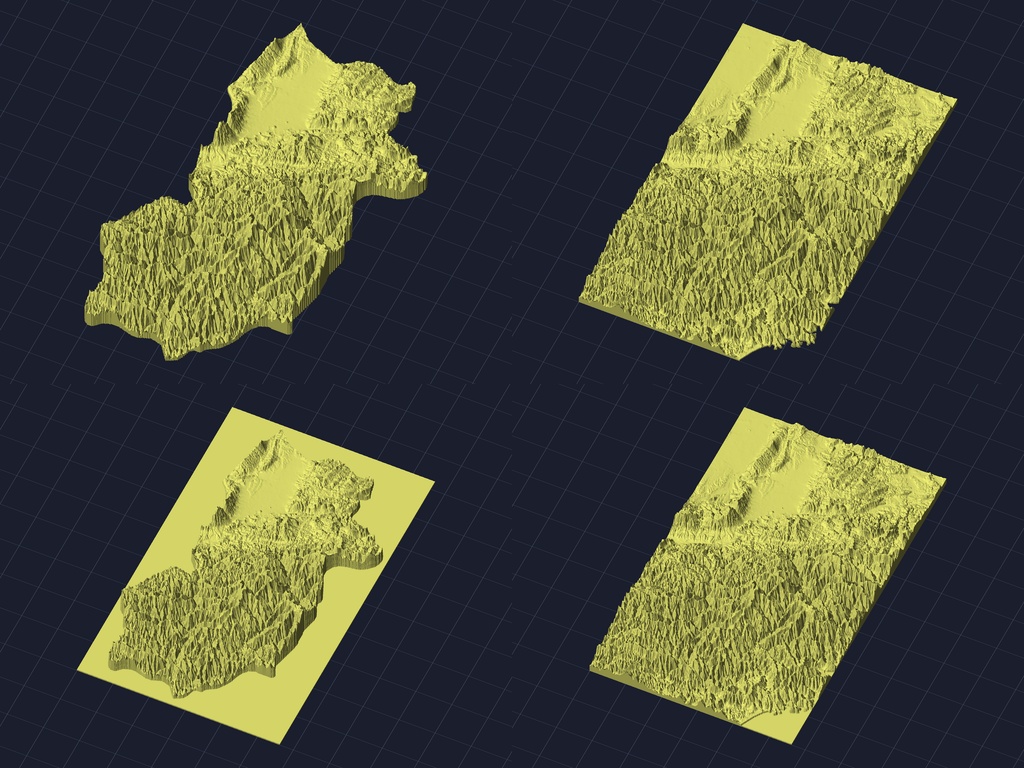 【3Dプリント】47都道府県 立体地形モデル STLデータ4種類地形模型TERRAIN JAPAN