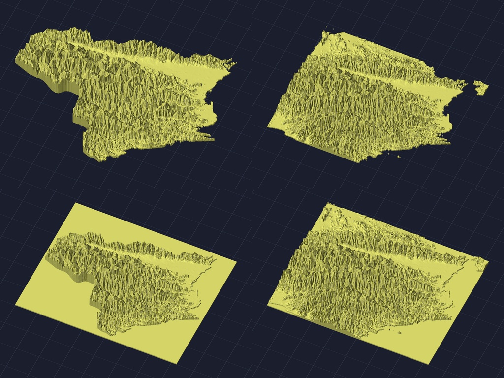 【3Dプリント】47都道府県 立体地形モデル STLデータ4種類地形模型TERRAIN JAPAN
