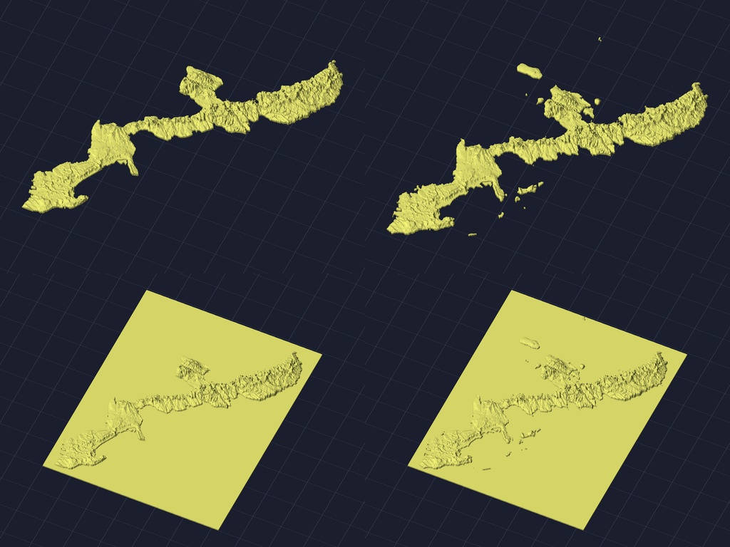 【3Dプリント】47都道府県 立体地形モデル STLデータ4種類地形模型TERRAIN JAPAN