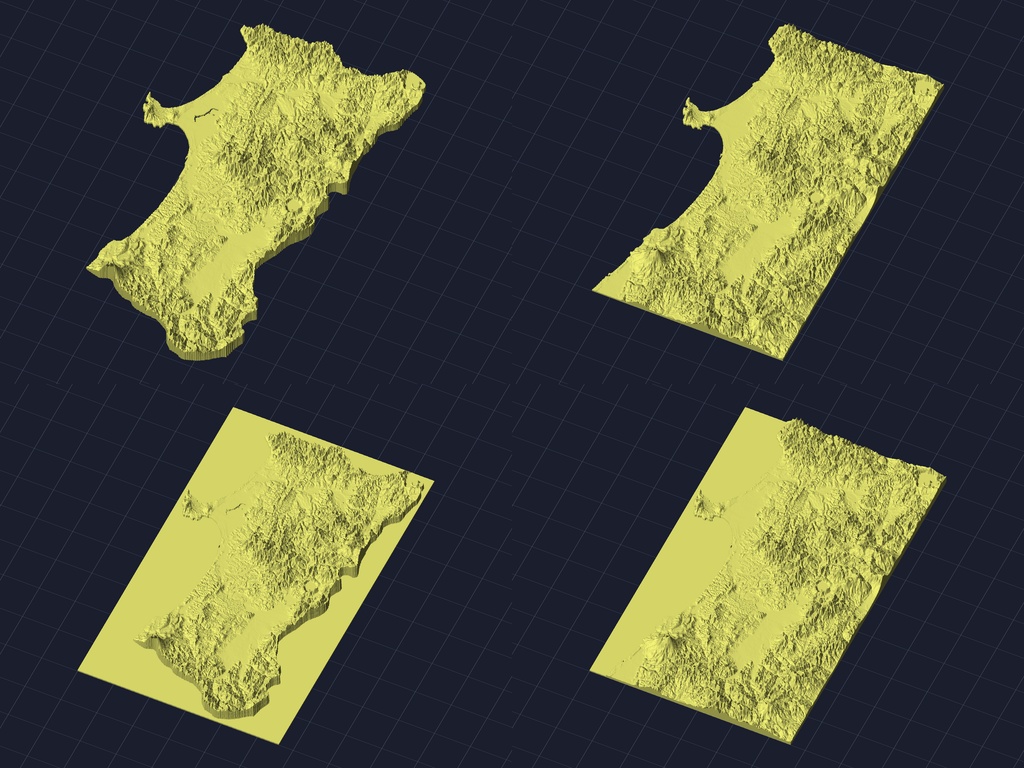 【3Dプリント】47都道府県 立体地形モデル STLデータ4種類地形模型TERRAIN JAPAN
