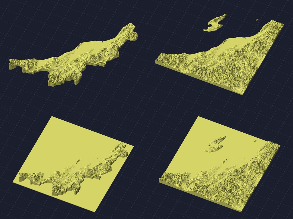 【3Dプリント】47都道府県 立体地形モデル STLデータ4種類地形模型TERRAIN JAPAN