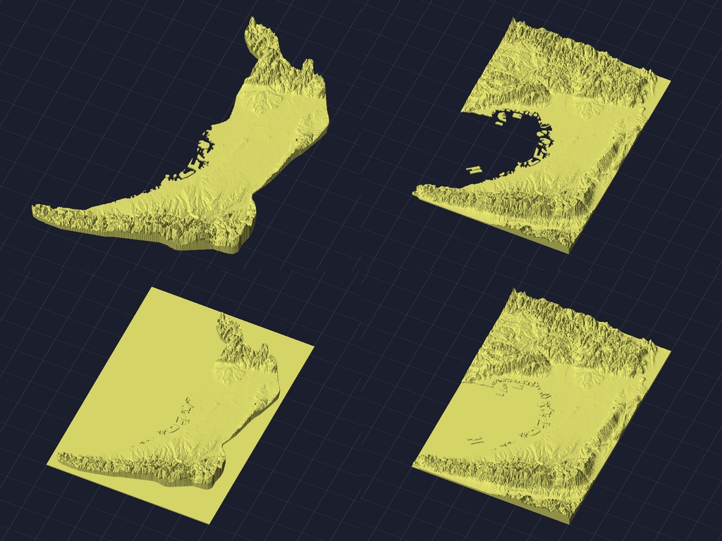【3Dプリント】47都道府県 立体地形モデル STLデータ4種類地形模型TERRAIN JAPAN