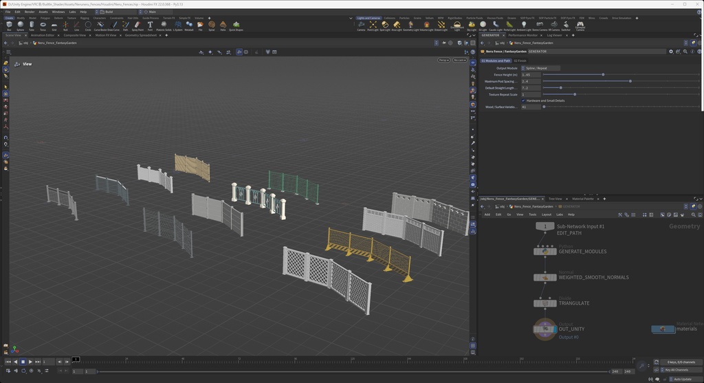 【Unity】ドラッグで自由に生成・変形!12種類のフェンス | Neruneru Fences