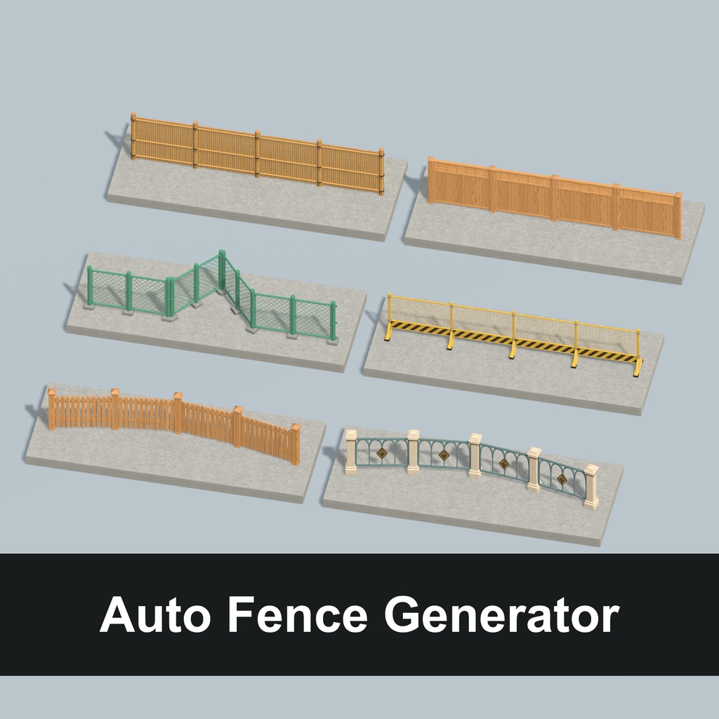 【Unity】ドラッグで自由に生成・変形！12種類のフェンス | Neruneru Fences