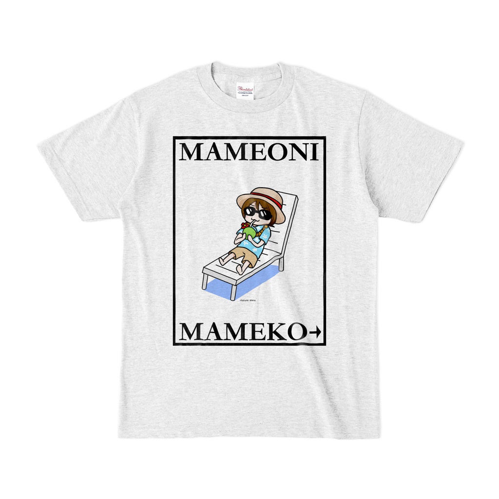 まめ公Tシャツ no.6 アッシュ