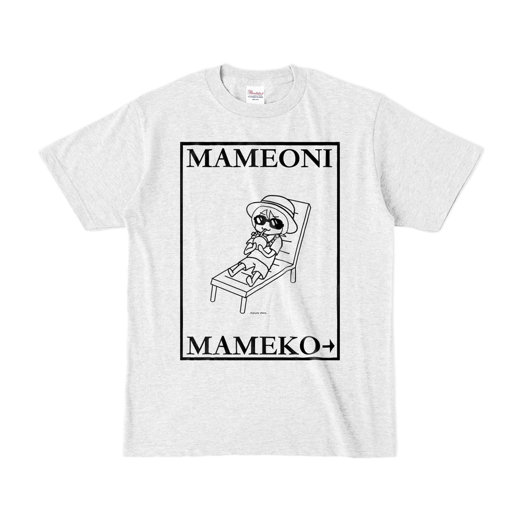 まめ公Tシャツ no.6-2 アッシュ