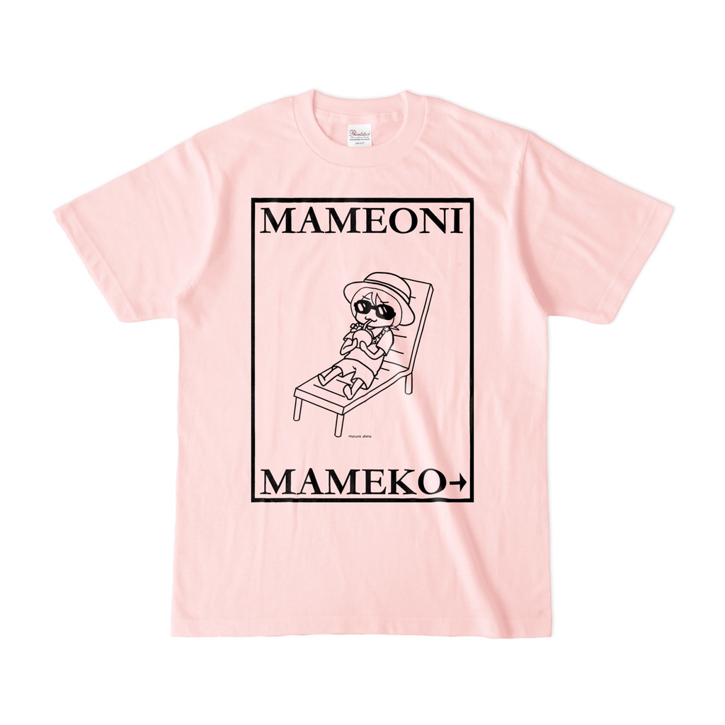 まめ公Tシャツ no.6-2 ライトピンク