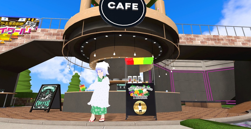 【無料】【オリジナル3Dモデル】『野菜ジュース販売ワゴン』