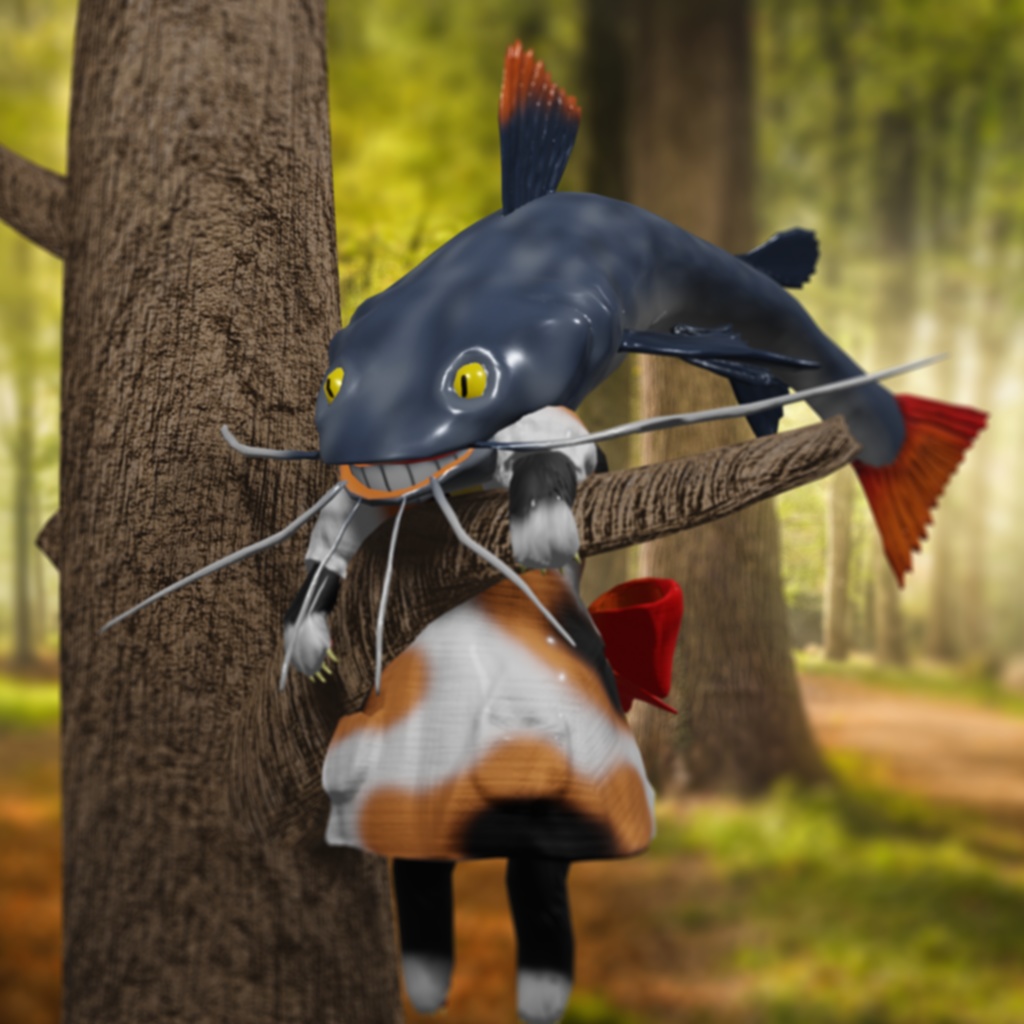 【無料】【3Dモデル】『CatFishGirl 鯰猫娘』 【VRchat対応】【Cluster対応】