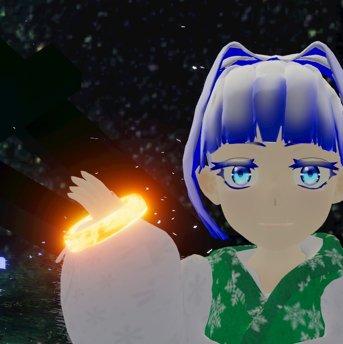 【無料】【ローポリゴン】【オリジナル3Dアクセサリ】『炎揺らめく指輪』