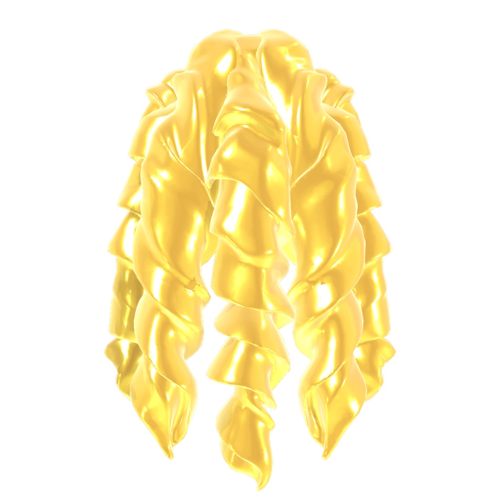 【無料】【オリジナル3Dアクセサリ】『某王妃のような金髪縦ロールヘア』 孔雀扇子のおまけ付き