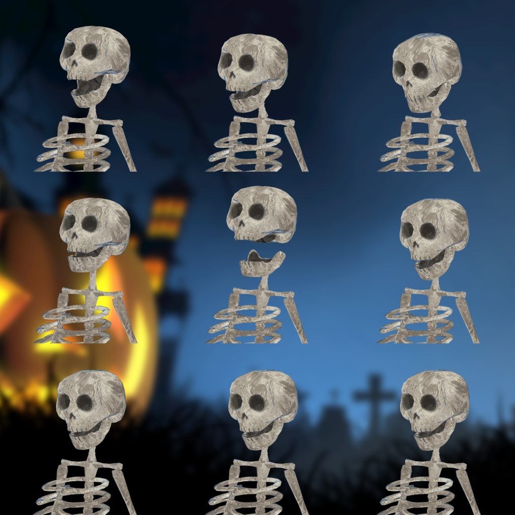 【無料】【オリジナル3Dモデル】『歌って踊れるスケルトン Skelton』 【VRchat対応】【cluster対応】