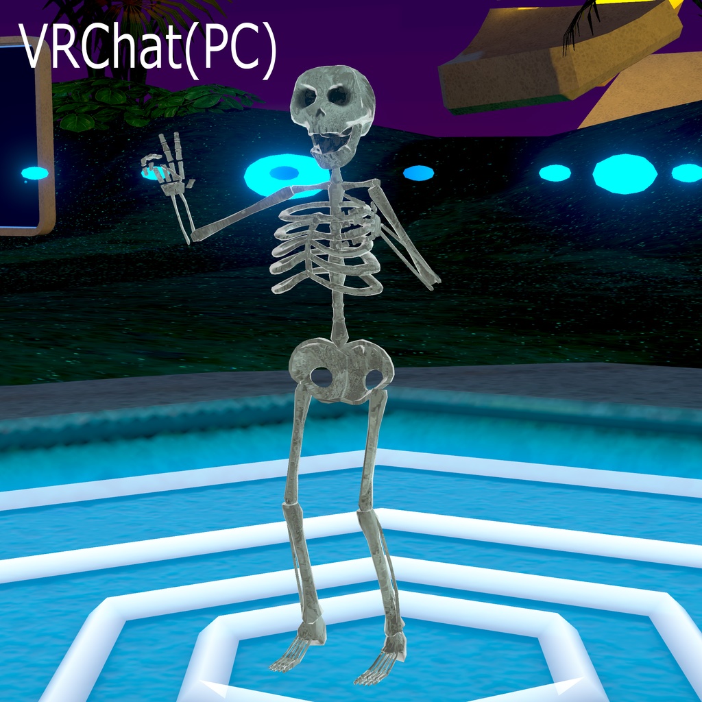 【無料】【オリジナル3Dモデル】『歌って踊れるスケルトン Skelton』 【VRchat対応】【cluster対応】