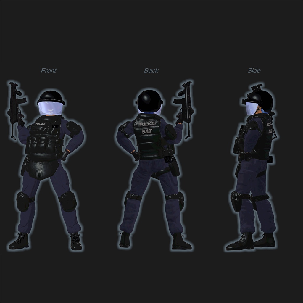 【無料】【オリジナル3Dモデル】『特殊部隊SAT-VRC』【VRchat対応】