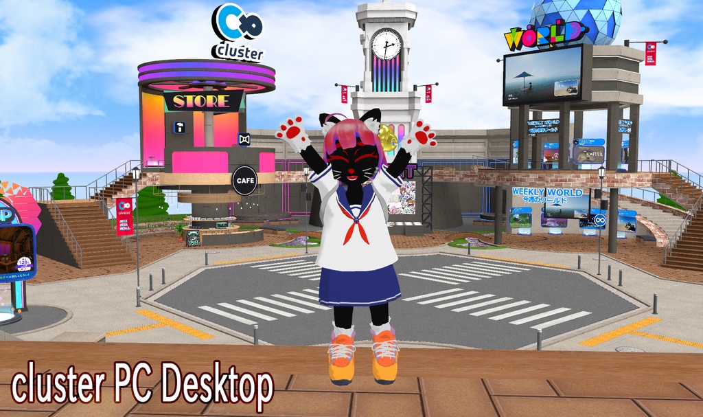 オリジナル3Dモデル『黒音 CroNe』(クローネ)【VRchat対応】【cluster対応】