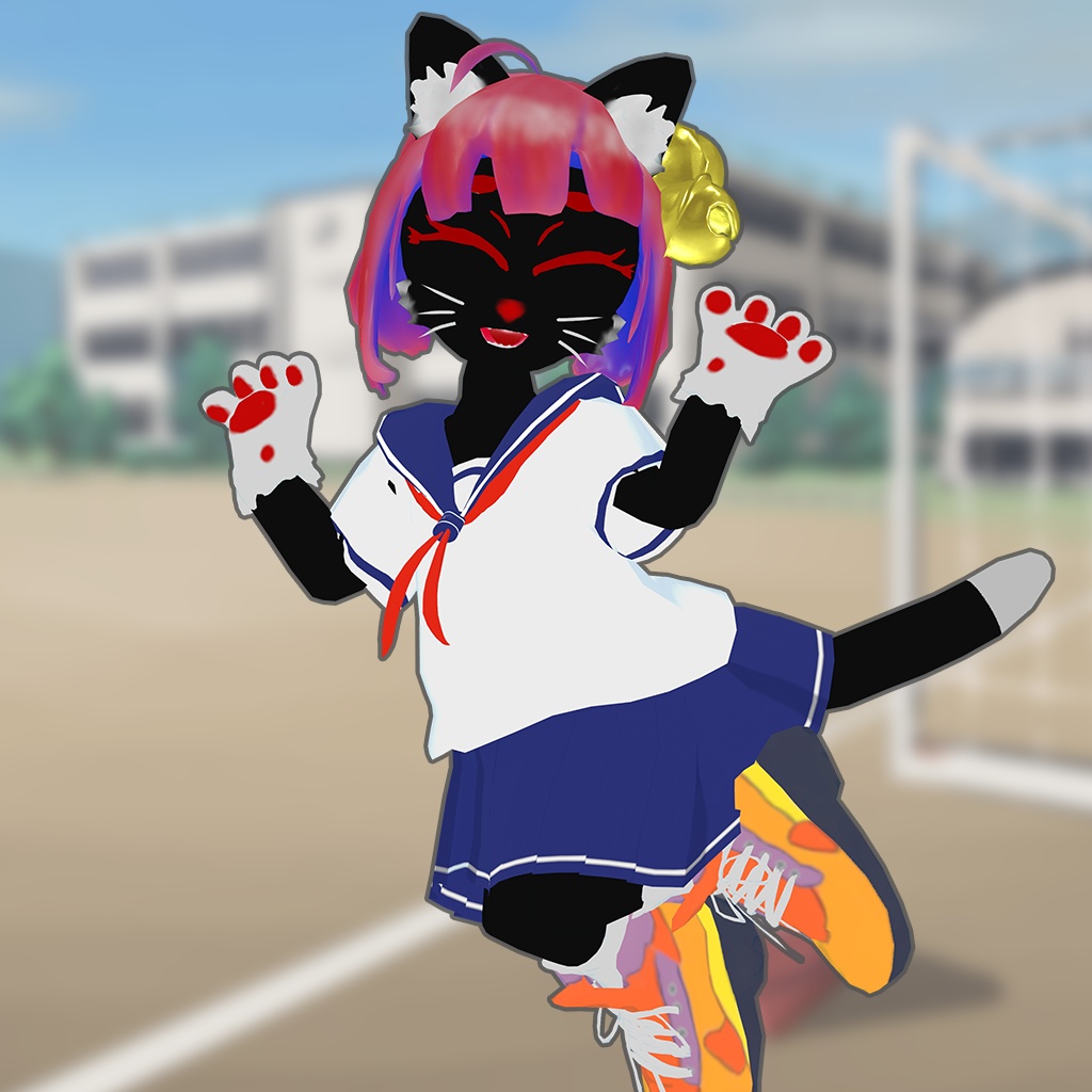 オリジナル3Dモデル『黒音 CroNe』(クローネ)【VRchat対応】【cluster対応】