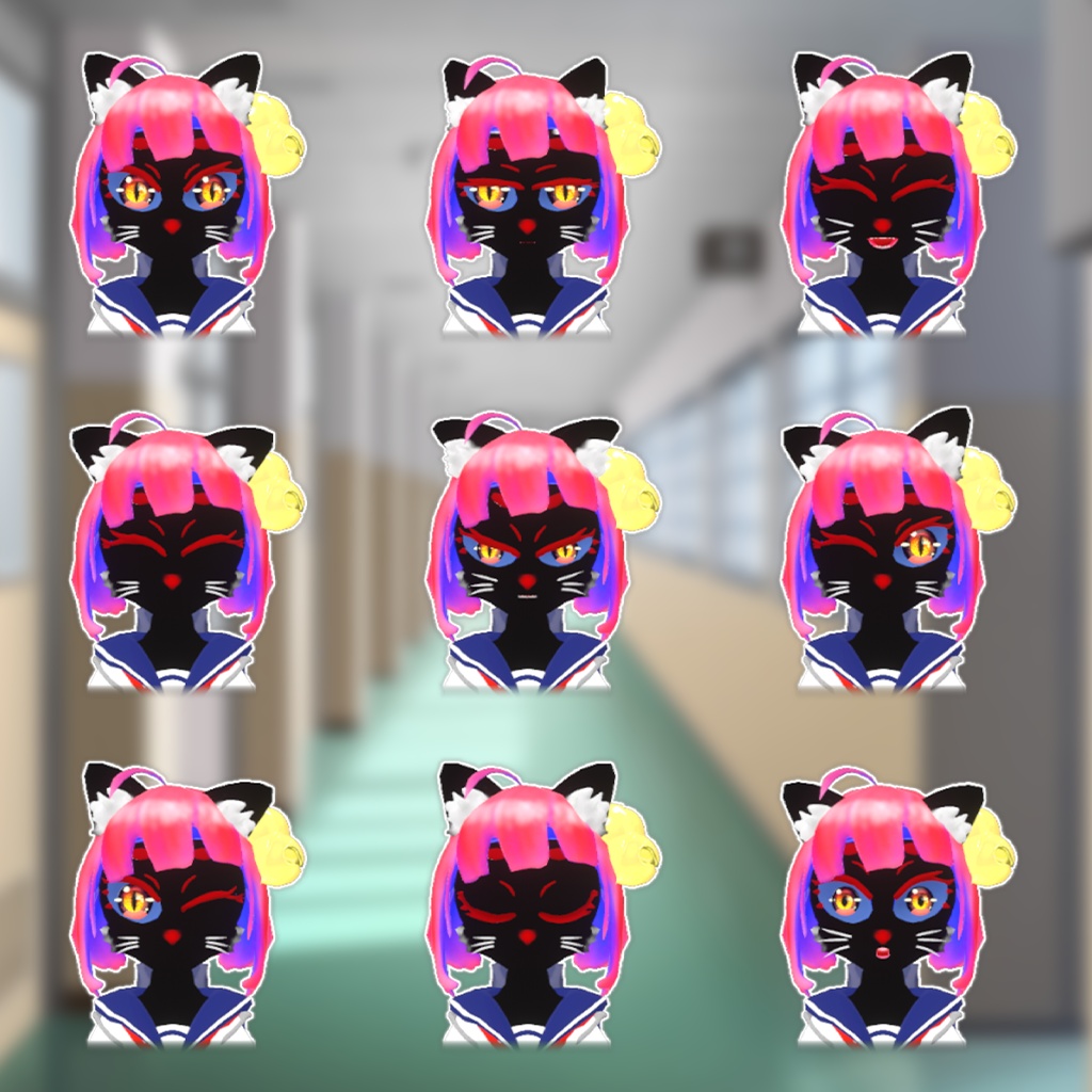 オリジナル3Dモデル『黒音 CroNe』(クローネ)【VRchat対応】【cluster対応】