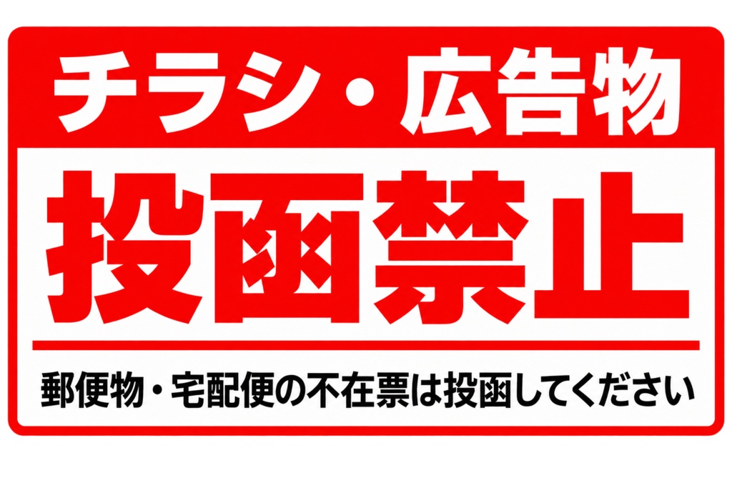 投函禁止ステッカー