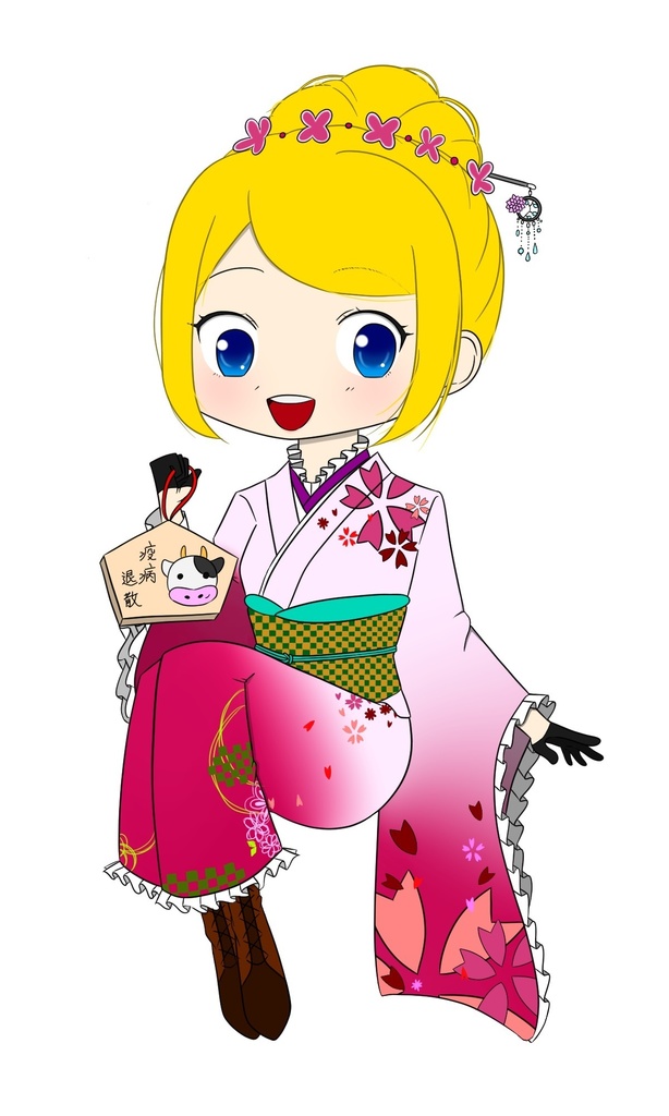 アクリルキーホルダー（着物リン）