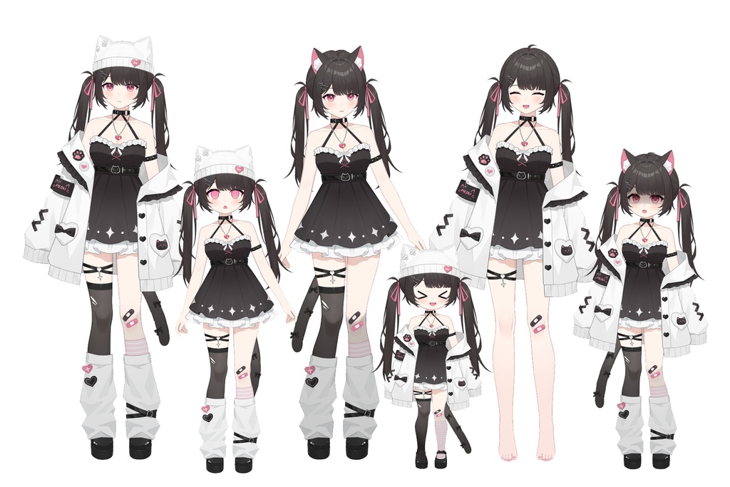 【限定1点】モノクロ猫ちゃん【SD等身変更可】