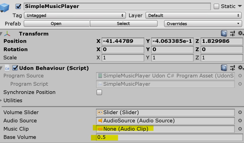 ワールドのBGM再生用「SimpleMusicPlayer」