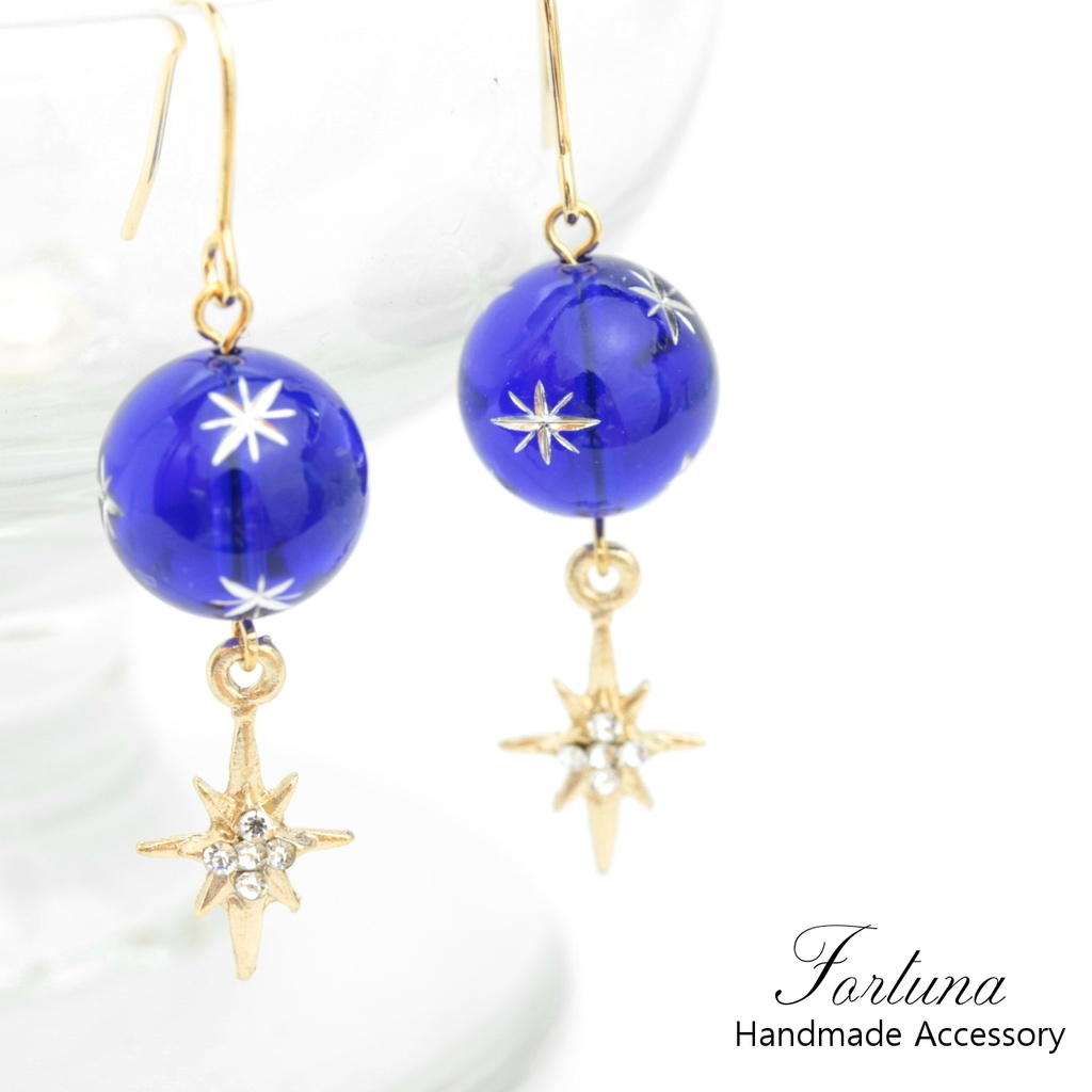 BLUE STAR(138) ピアス/イヤリング/ノンホールピアス/樹脂ピアス