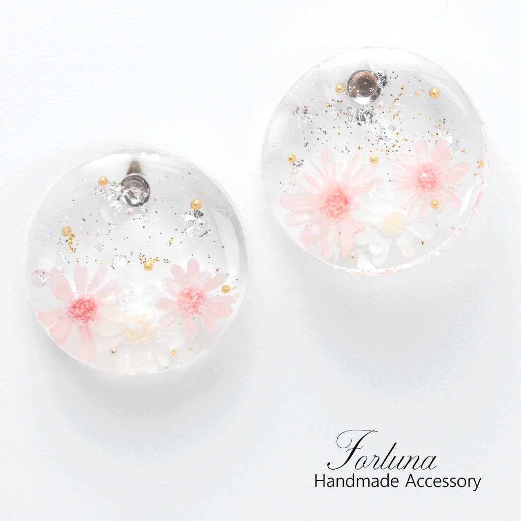 花氷~桃~(335) ピアス/ノンホールピアス/樹脂ピアス