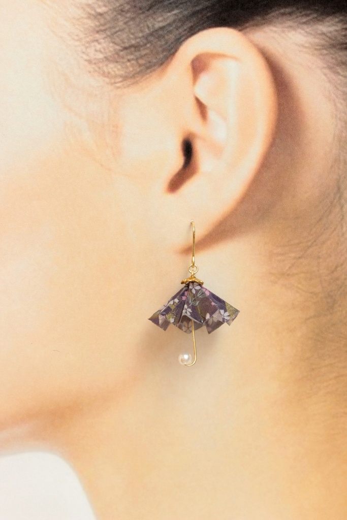 和傘ピアス~紫色~(278) ピアス/イヤリング/ノンホールピアス/樹脂ピアス