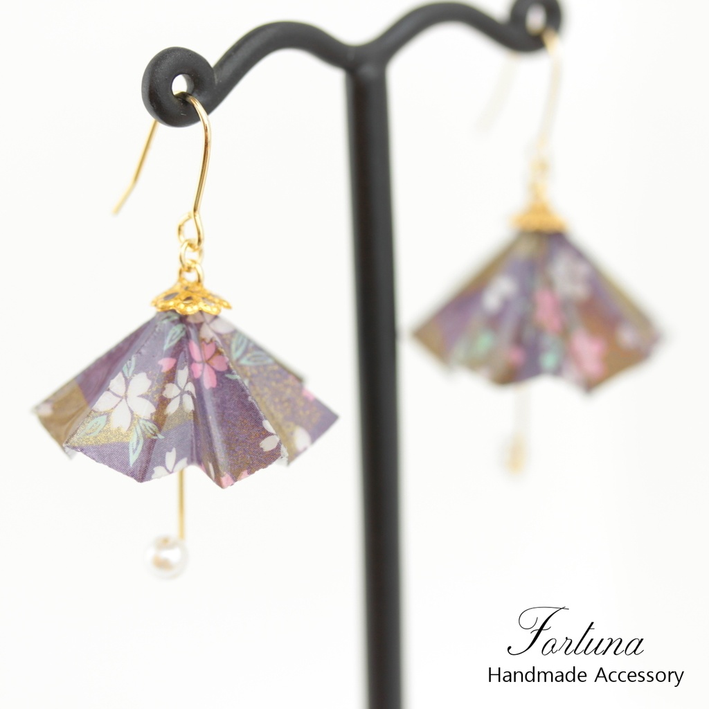 和傘ピアス~紫色~(278) ピアス/イヤリング/ノンホールピアス/樹脂ピアス