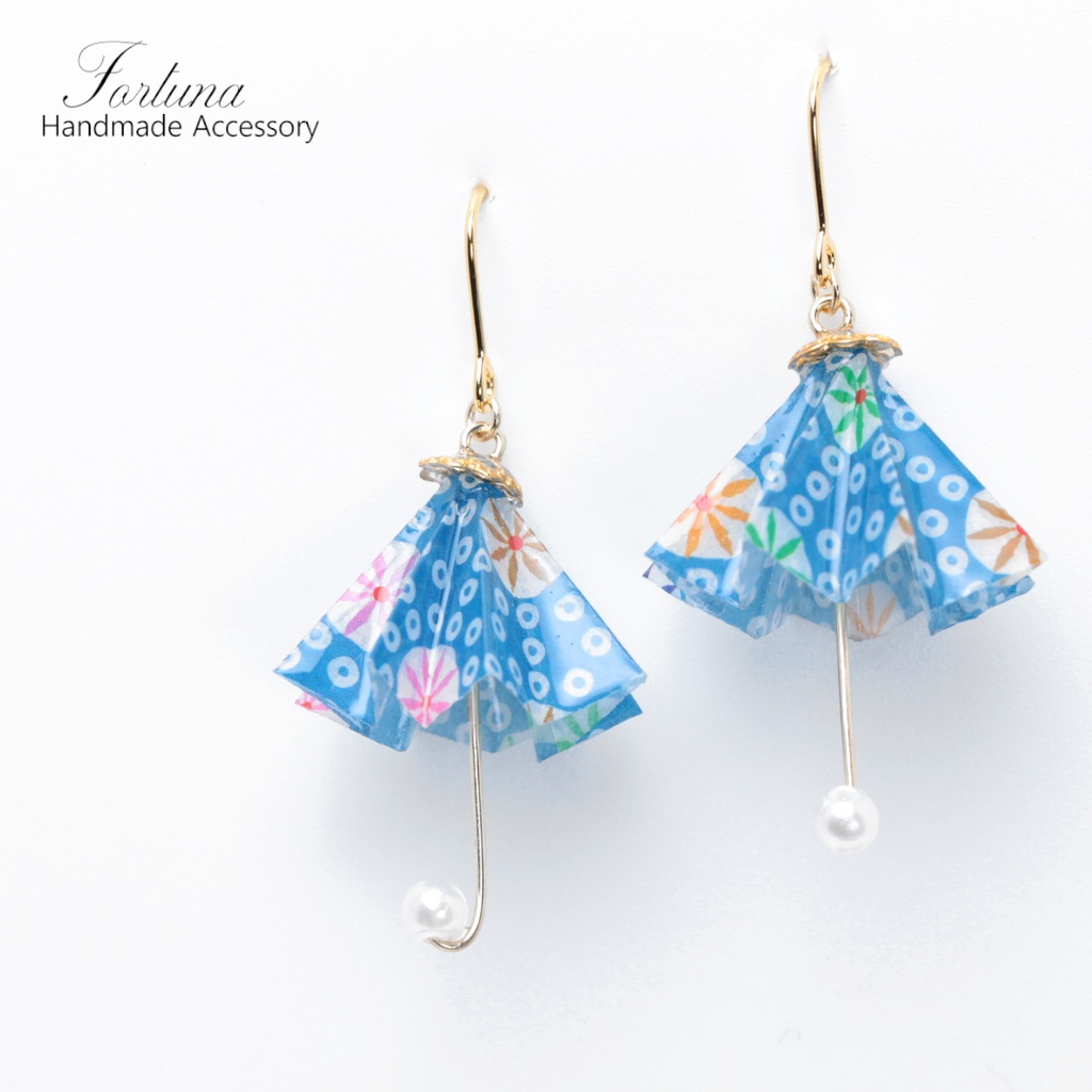 和傘~紺碧~(344) ピアス/イヤリング/ノンホールピアス/樹脂ピアス