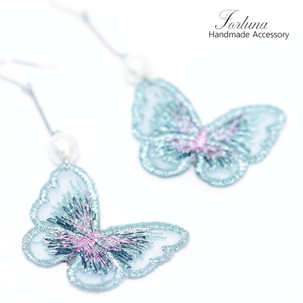 Blue Butterfly(350) ピアス/イヤリング/ノンホールピアス/樹脂ピアス