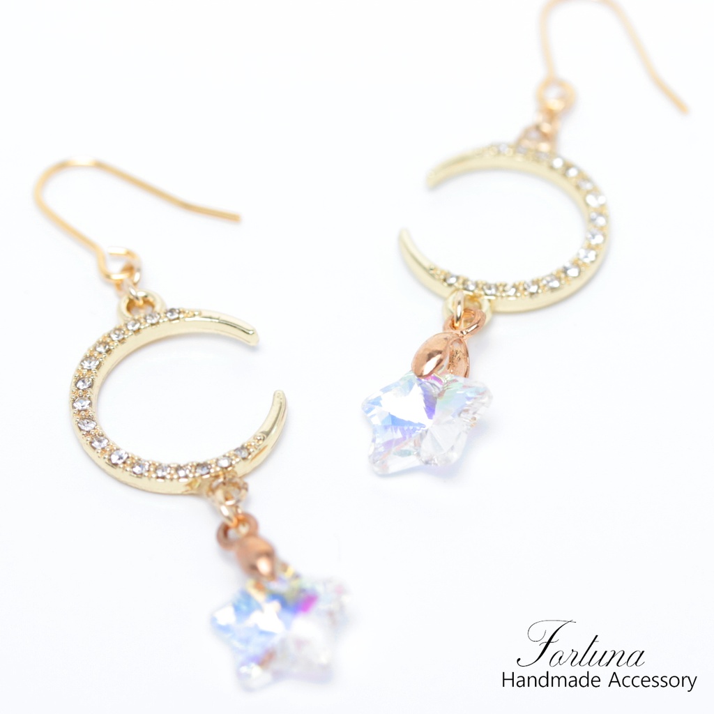 moon star(351) ピアス/イヤリング/ノンホールピアス/樹脂ピアス