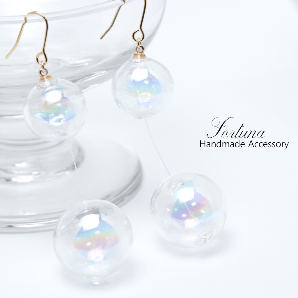 しゃぼんだま。ふたつ(365) ピアス/イヤリング/ノンホールピアス/樹脂ピアス