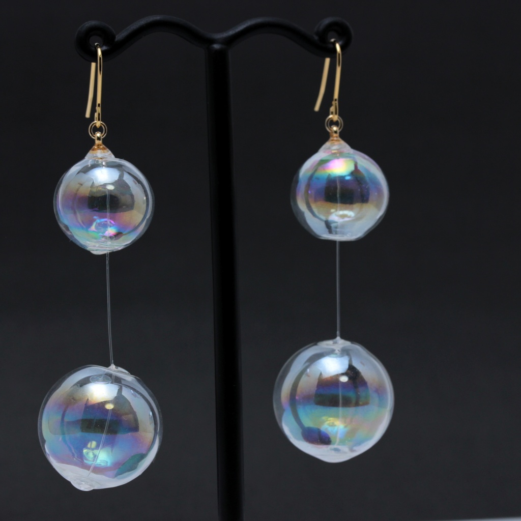 しゃぼんだま。ふたつ(365) ピアス/イヤリング/ノンホールピアス/樹脂ピアス