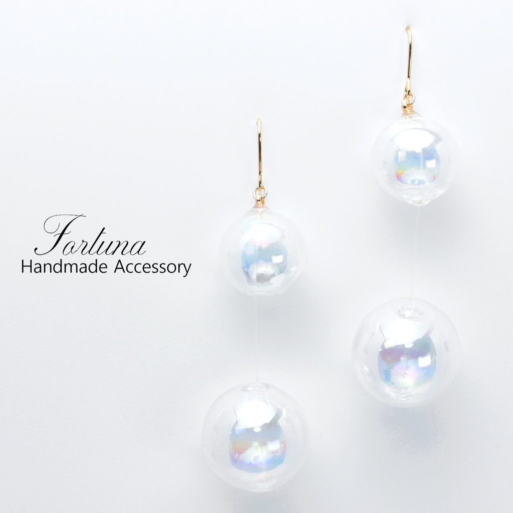 しゃぼんだま。ふたつ(365) ピアス/イヤリング/ノンホールピアス/樹脂ピアス