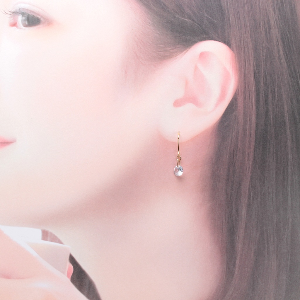 1粒ジルコン石ピアス(386) ピアス/イヤリング/ノンホールピアス/樹脂ピアス