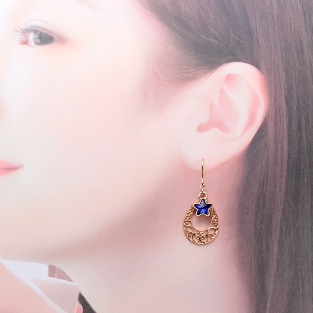 Blue Star(397) ピアス/イヤリング/ノンホールピアス/樹脂ピアス