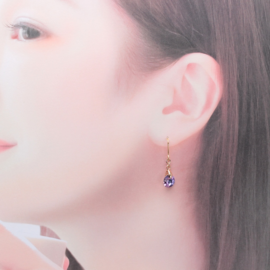シンプルパープル(418) ピアス/イヤリング/ノンホールピアス/樹脂ピアス