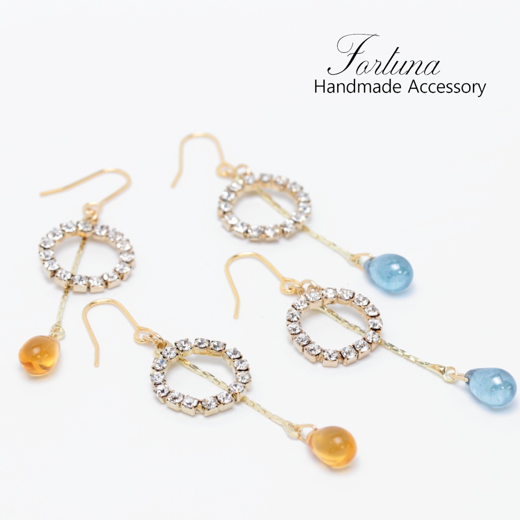 CRYSTAL×DROP~SkyBlue~(423) ピアス/イヤリング/ノンホールピアス/樹脂ピアス