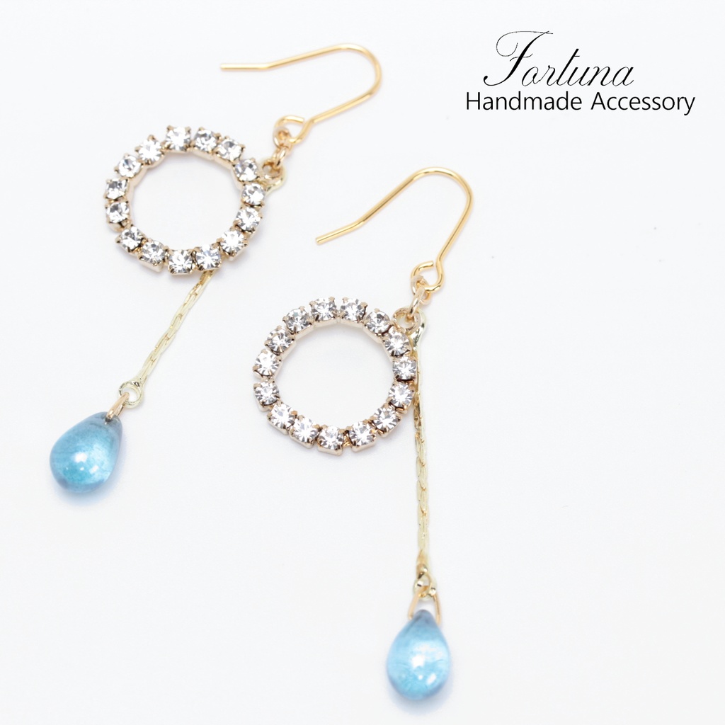 CRYSTAL×DROP~SkyBlue~(423) ピアス/イヤリング/ノンホールピアス/樹脂ピアス