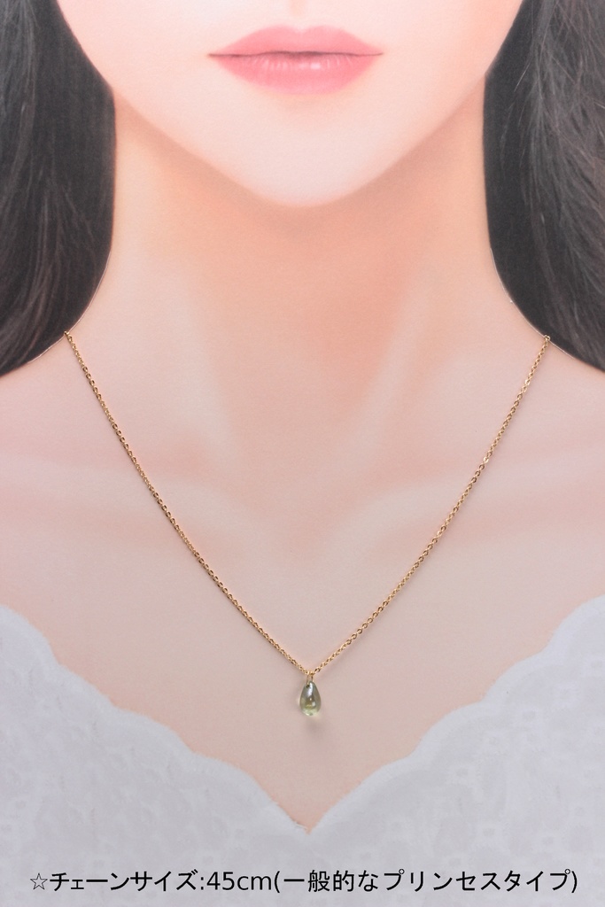 チェコドロップネックレス~Olive~(432)ネックレス/ペンダント