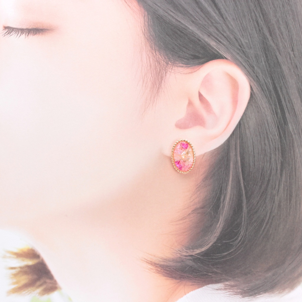 Shell Flower~PINK~(460) ピアス/ノンホールピアス/樹脂ピアス