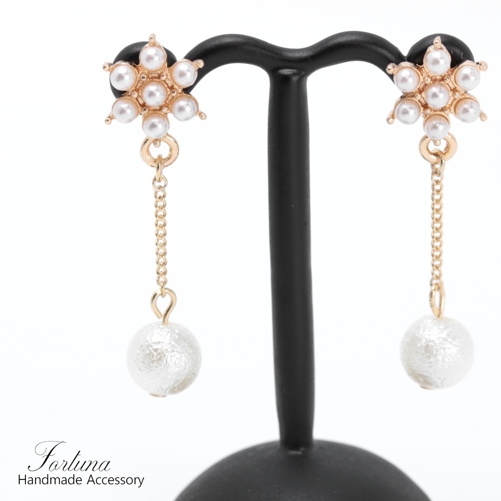 揺れるコットンパール(462) ピアス/ノンホールピアス/樹脂ピアス