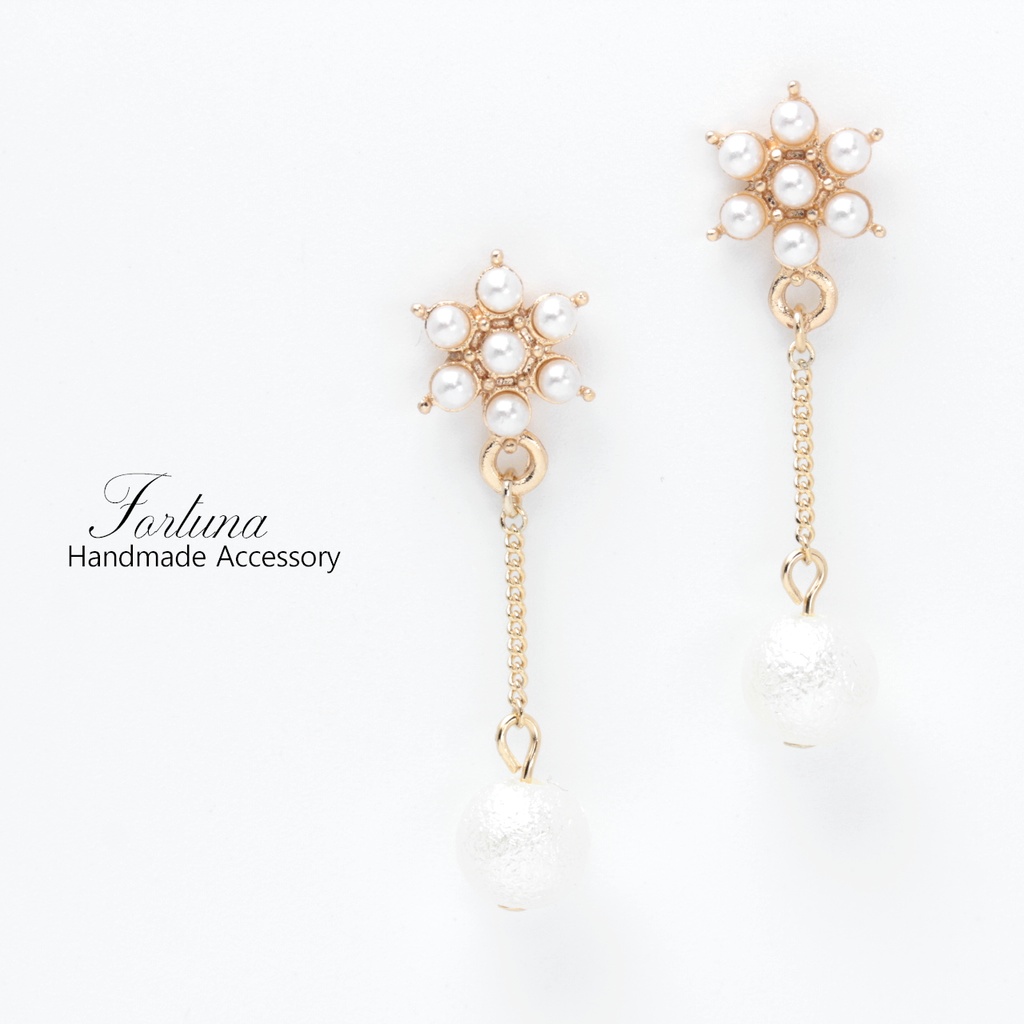 揺れるコットンパール(462) ピアス/ノンホールピアス/樹脂ピアス