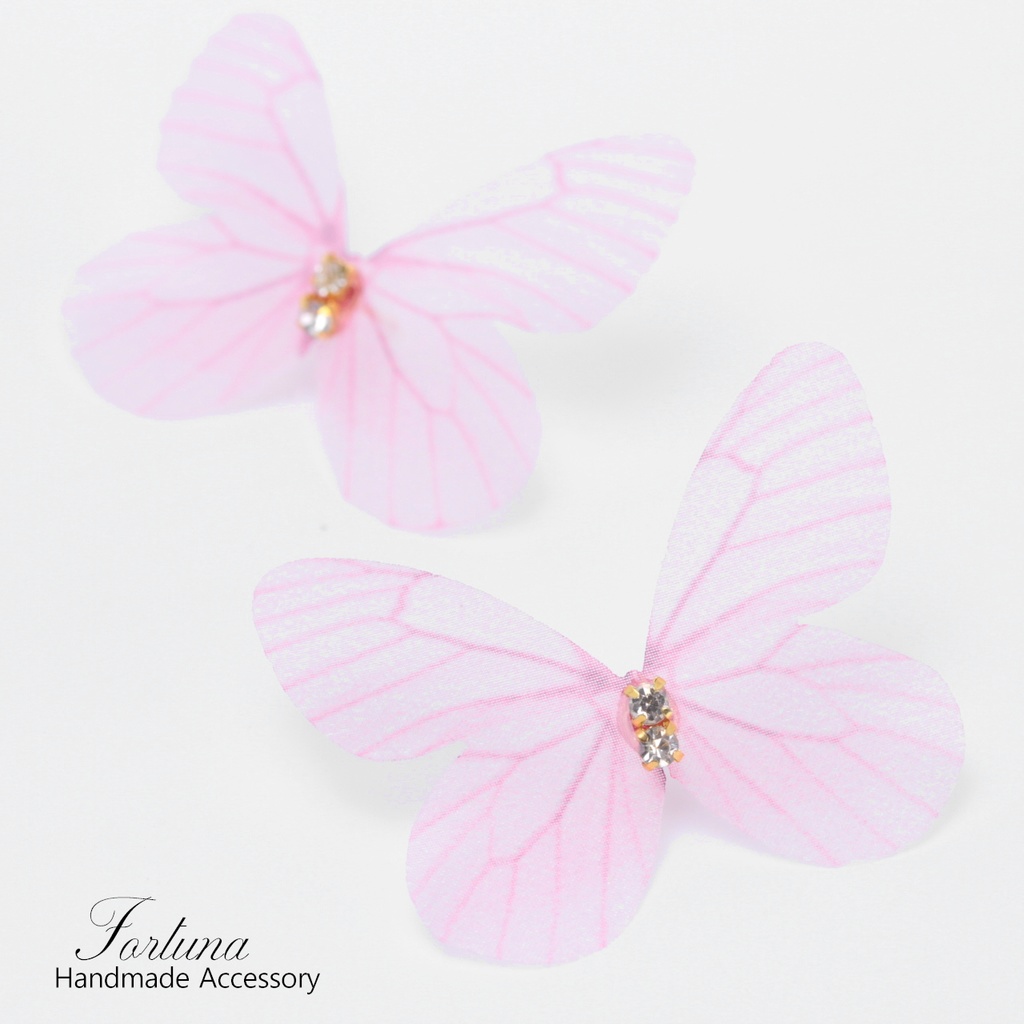 シフォンの蝶~Pink~(475) ピアス/ノンホールピアス/樹脂ピアス