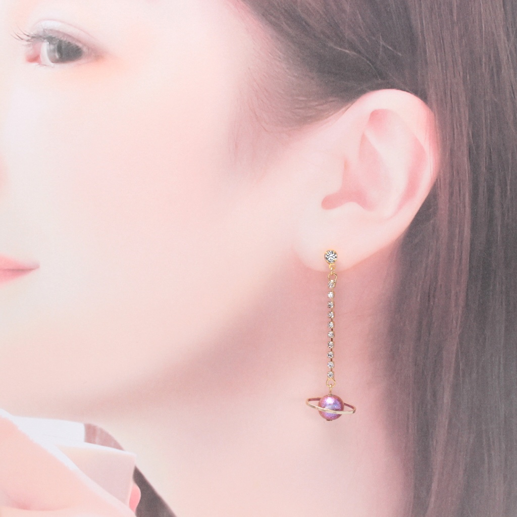 Crystal Planet~Pink~(483) ピアス/ノンホールピアス/樹脂ピアス