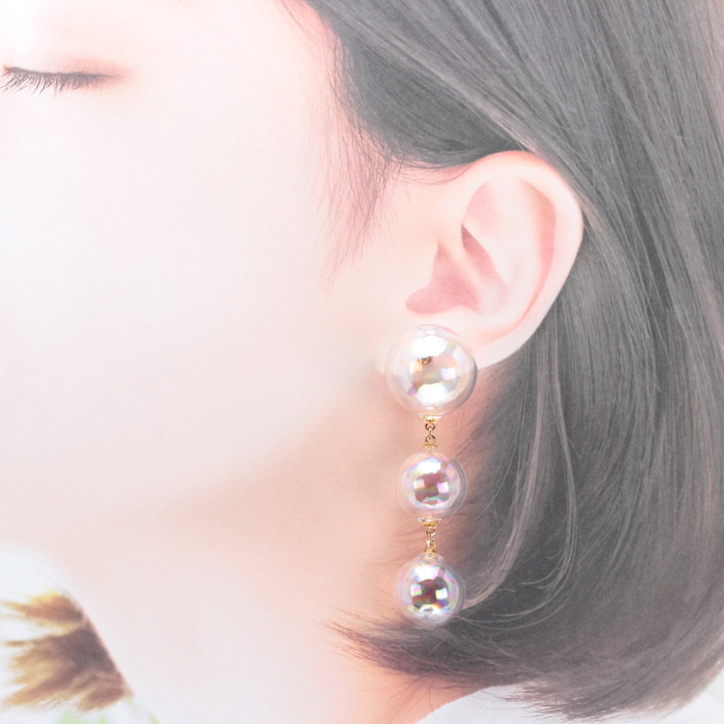 しゃぼんだま。みっつ(505) ピアス/ノンホールピアス/樹脂ピアス