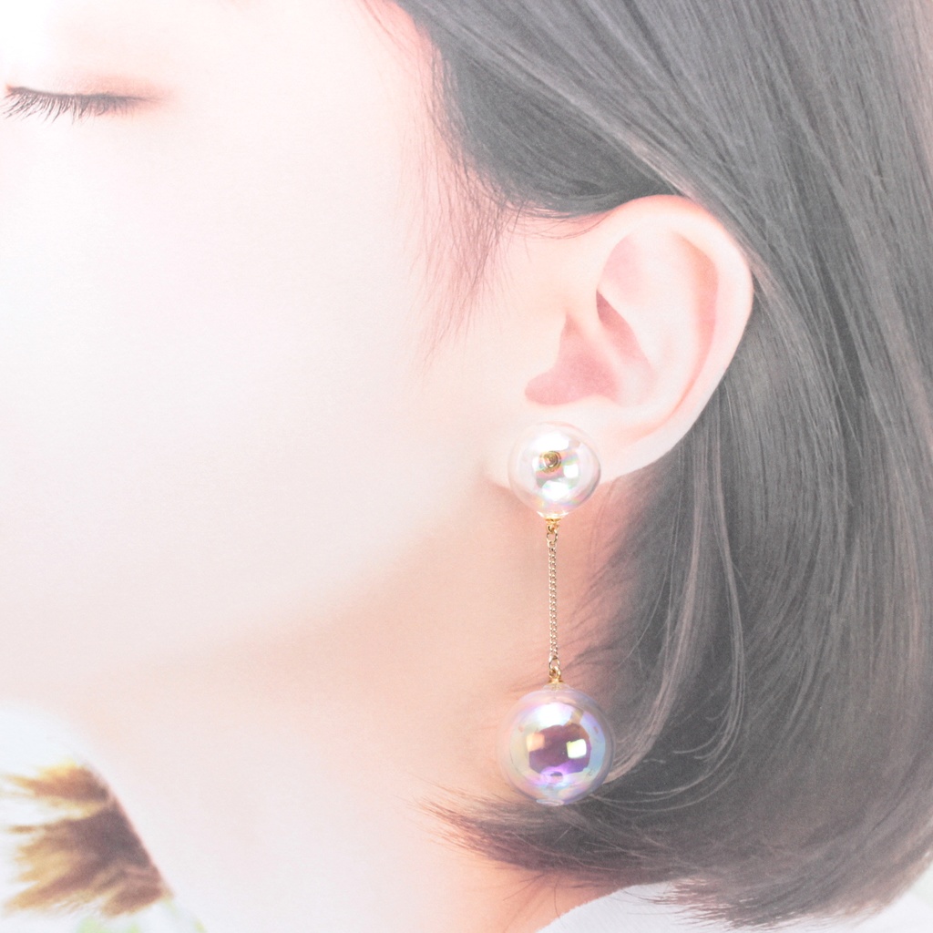 揺れるしゃぼんだま(515) ピアス/ノンホールピアス/樹脂ピアス